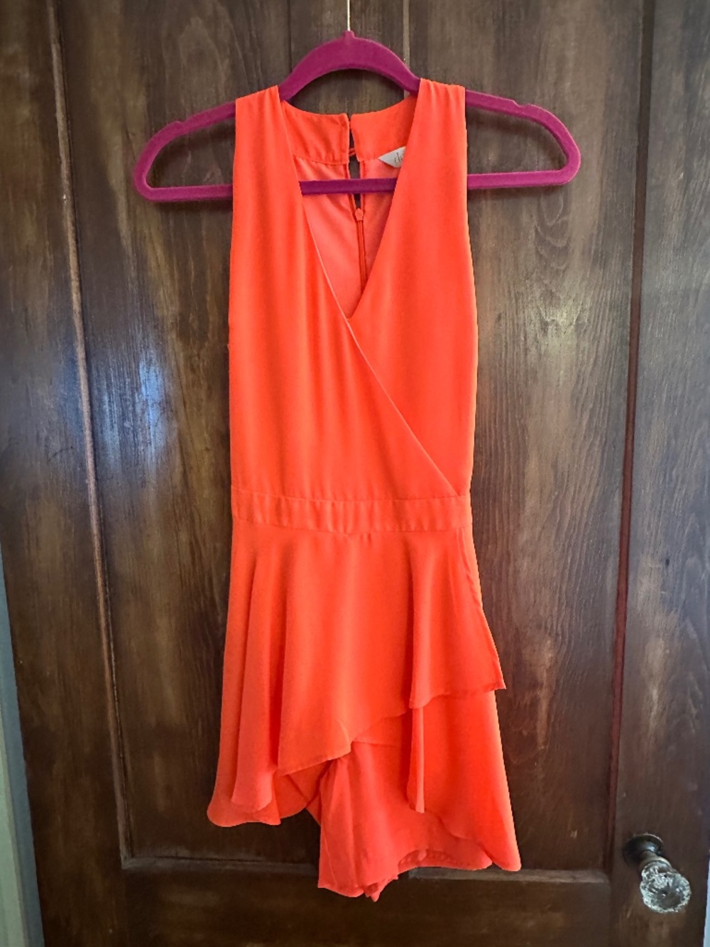 Women’s xs neon orange romper decree brand new without tags